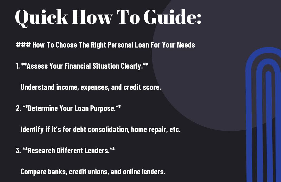 How To Choose The Right Personal Loan