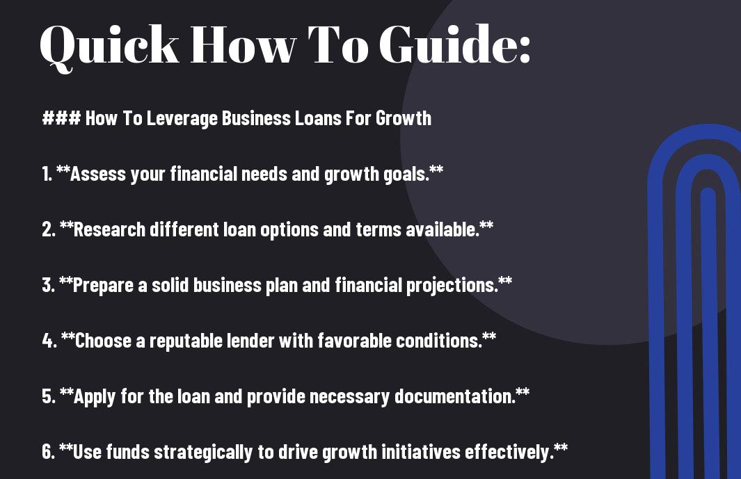 How To Leverage Business Loans For Growth